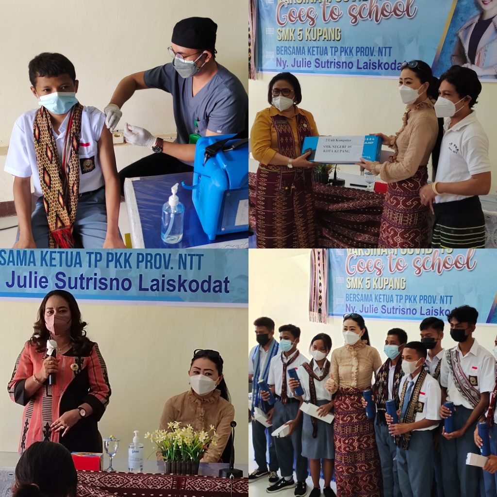 Pelayanan vaksinasi Covid-19 bagi 100 Pelajar SMK 5 Kupang.