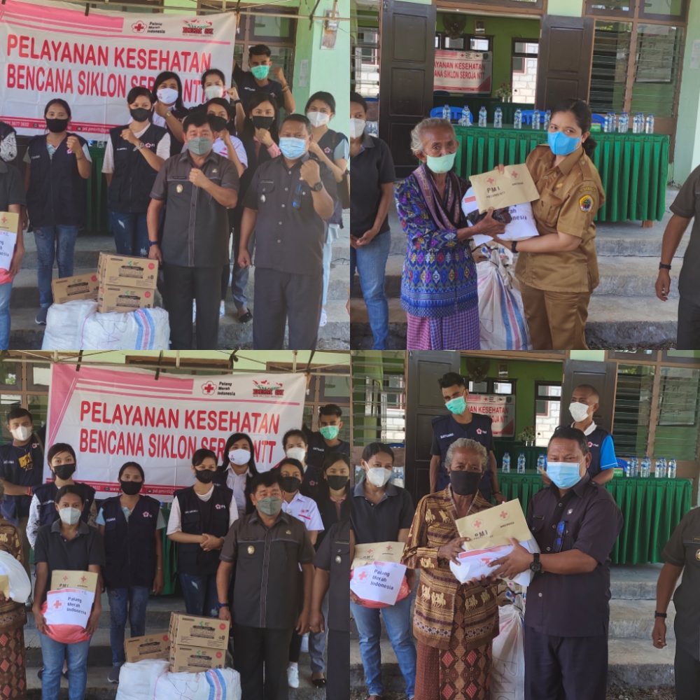 PMI Kabupaten Kupang  Salurkan 100 Paket Bantuan Serta Pengobatan Gratis di Desa Oelpuah.