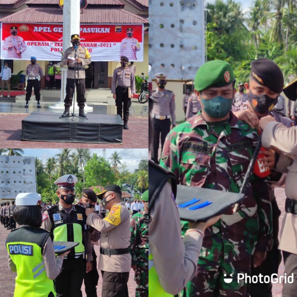 Foto. Kapolres Kupang AKBP Aldinan R.J.H. Manurung, SH.,S.I.K.,M.Si. Pimpin Upacara Pasukan Operasi Zebra Ranakah 2021.