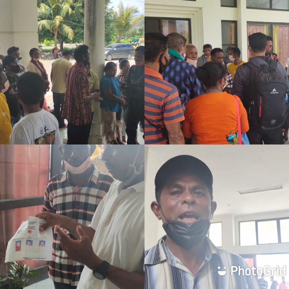 Foto. Warga desa Oeteta dan Oelpuh datangi kantor Dinas PMD Kabupaten Kupang.