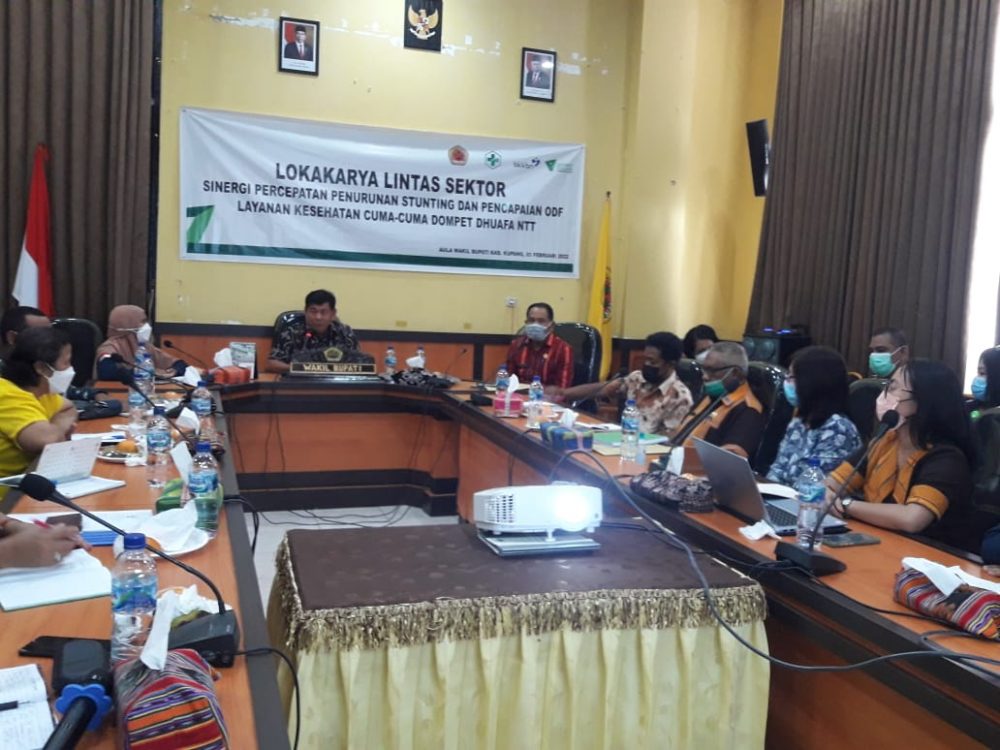 Foto. Wakil Bupati Kupang Jerry Manafe buka kegiatan Lokakarya Penanganan Stunting di Kabupaten Kupang.