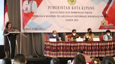 Foto. Pemerintah Kota Kupang gelar Sosialisasi dan Bimbingan Teknis Penilaian Mandiri Pelaksanaan Reformasi Birokrasi (PMPRB) Tahun 2022.