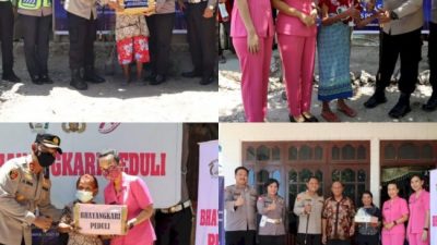 Foto. Jelang HUT Lalu Lintas ke-67, Polres Kupang gelar aksi sosial dan kunjungi pensiunan.
