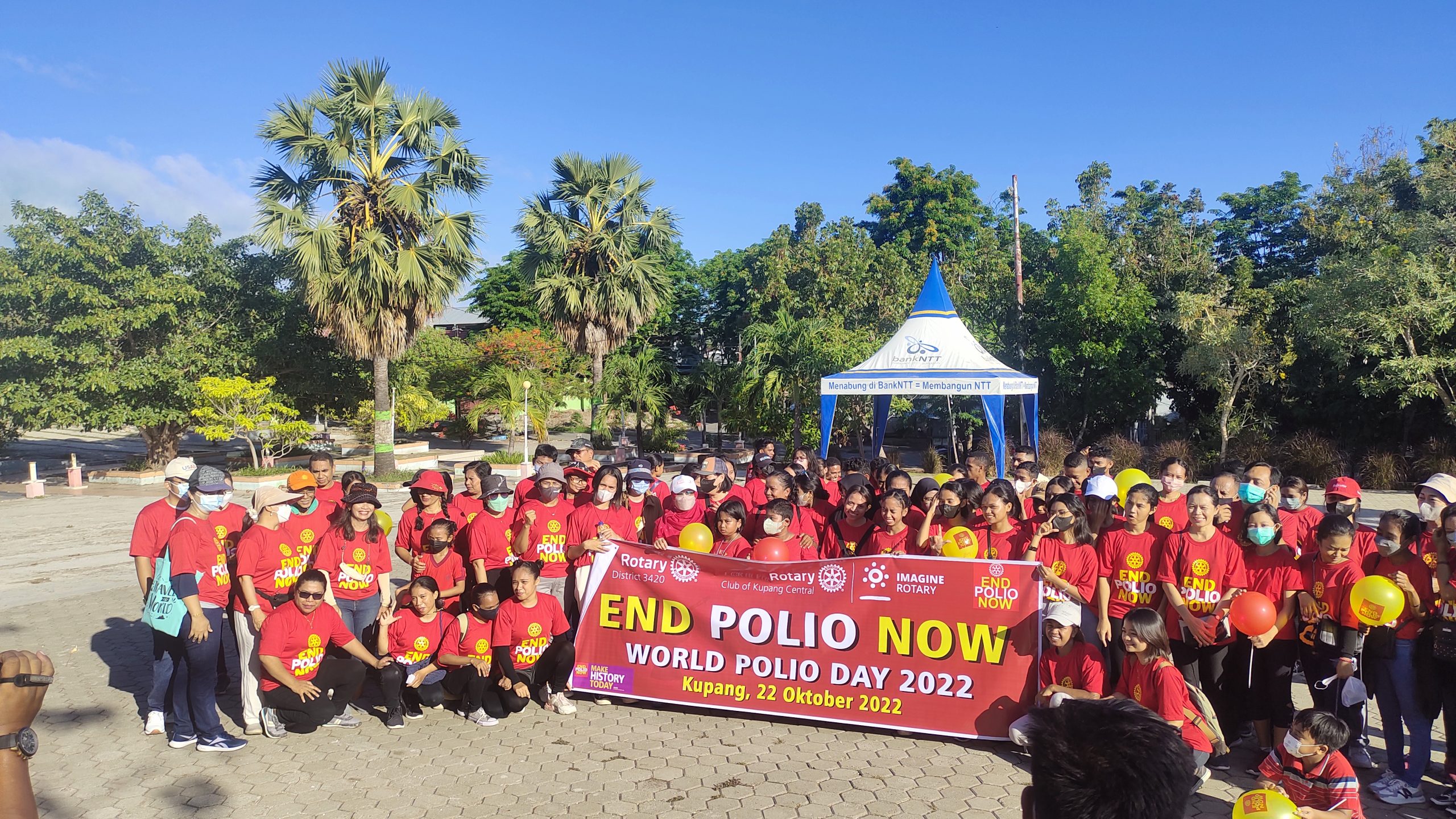 Foto. Menyambut hari polio sedunia yang jatuh pada tanggal 24 Oktober mendatang Rotary Club of Kupang mengelar jalan santai ( Fun Walk), dengan mengusung tema 