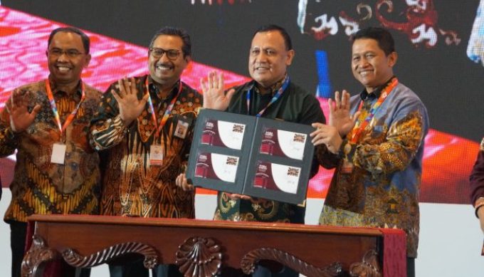Foto. Peringatan Hari Antikorupsi Sedunia (Hakordia) Tahun 2022, Komisi Pemberantasan Korupsi (KPK) secara resmi meluncurkan Prangko Nilai Antikorupsi di Hotel Bidakara, Jakarta, (9/12/2022).