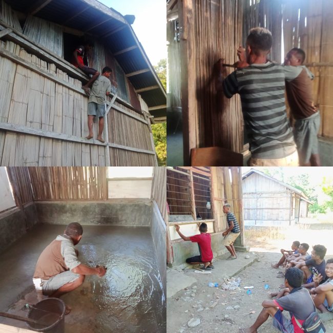 Foto. Salah satu Aparatur Sipil Negara ( ASN) di Kecamatan Amfoang Barat Daya, Kabupaten Kupang harus rela merogo koceknya hinga Rp 5 juta rupiah untuk perbaiki rumah dinas yang rusak parah agar bisa ditempati.