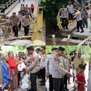 Pantau Jembatan Nunpisa, Kapolda NTT dan Kapolres Kupang Sambangi Warga Terdampak