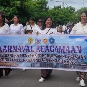 Sambut Hari Raya Nyepi, Paskah dan Idul Fitri Kelurahan Nefonaek Gelar Karnaval Keagamaan