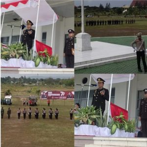 Peringati HUT Bhayangkara ke-77 Polres Kupang Gelar Upacara di Oelamasi