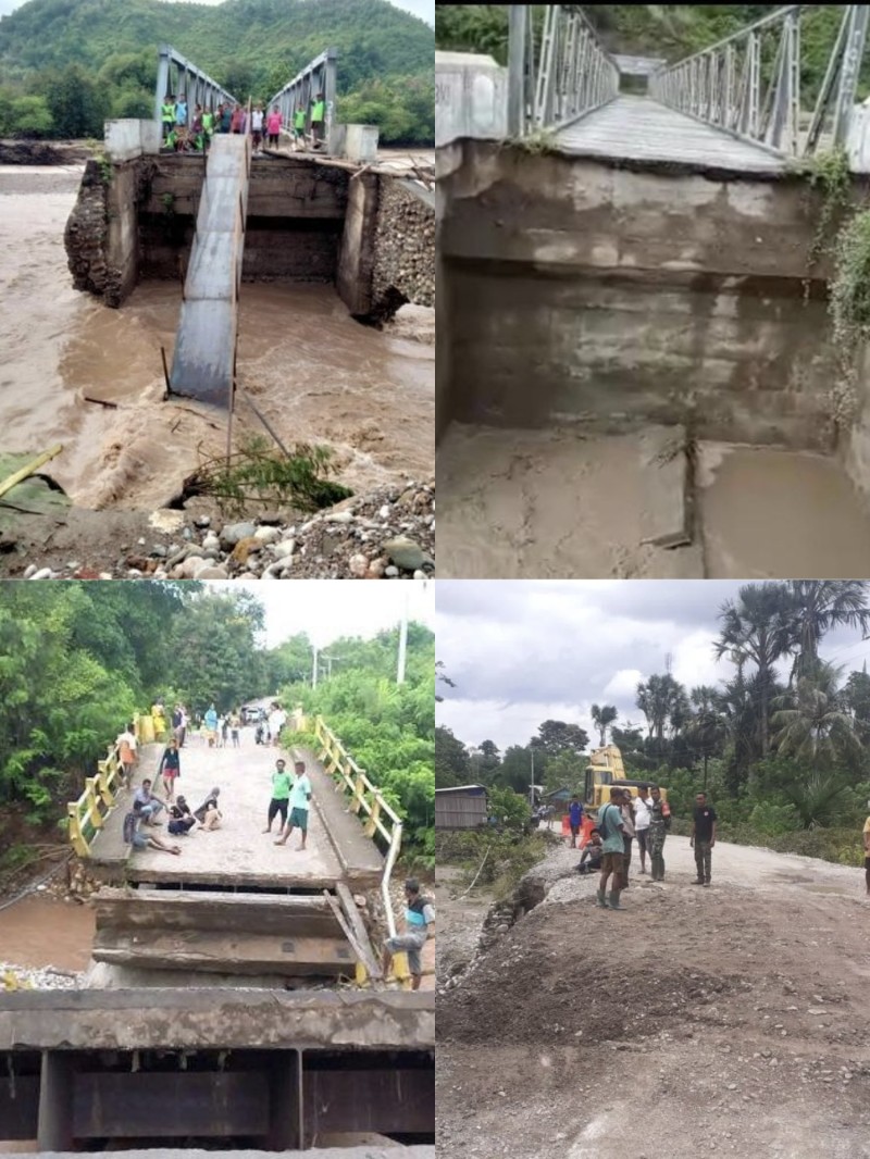 Foto. Banjir Awal 2023: 5 Unit Jembatan di Kabupaten Kupang Putus di Tengah Kehancuran.