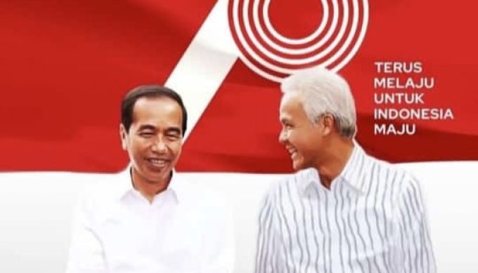 Foto. Logo HUT RI Ke 78, Adian Napitupulu: Clear Presiden RI Ke Delapan Kemeja Garis-Garis.