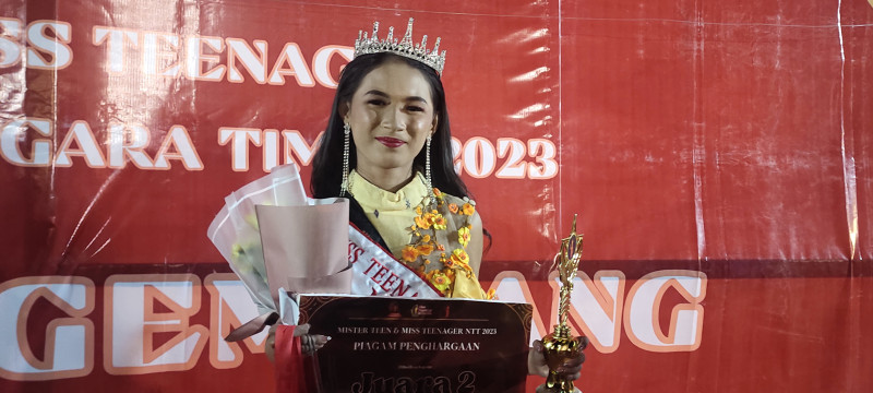 Foto. Selamat! Siswi SMAN 1 Kupang Barat Raih Juara II Miss Teenager NTT 2023.