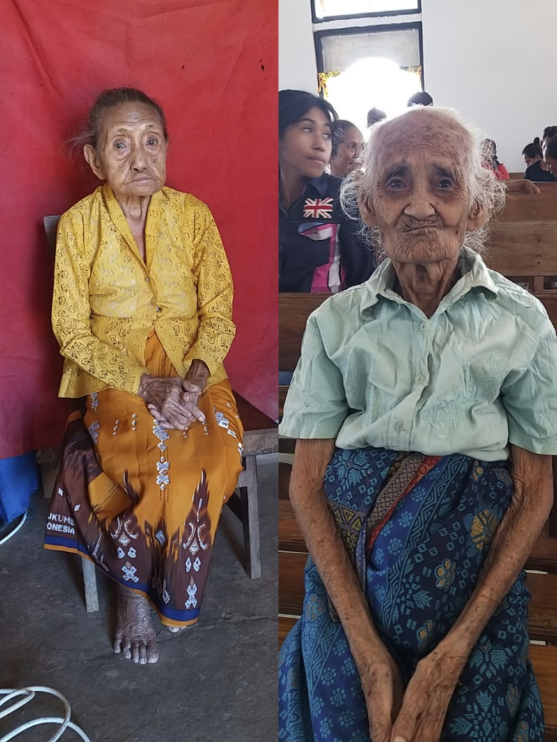 Foto. 2 Nenek Berusia Ratusan Tahun di Kabupaten Kupang Akhirnya Terlayani Adminduk.