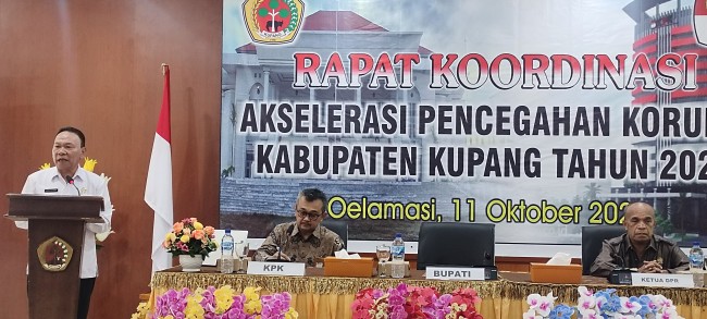 Foto. Komisi Pemberantasan Korupsi (KPK) Republik Indonesia Wilayah Lima mengelar rapat koordinasi akselerasi pencegahan korupsi di Kabupaten Kupang.