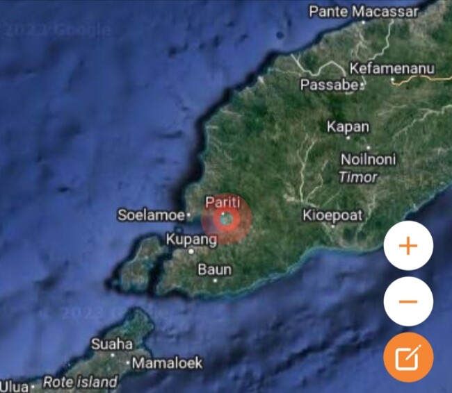 Foto. Gempa M 5,4 Kembali Guncang Kabupaten Kupang, Tidak Berpotensi Tsunami.