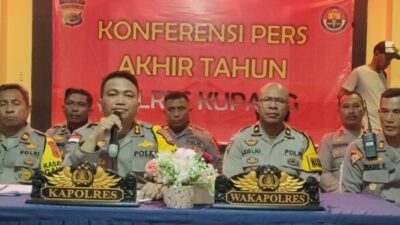 Foto. Polres Kupang Gelar Konferensi Pers Akhir Tahun, Kasus Kamtibmas Meningkat.
