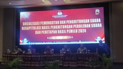 Foto. Pastikan Kelancaran Pemilu 2024, KPU Kabupaten Kupang Gelar Sosialisasi.