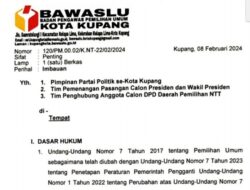 Masuk Masa Tenang Pemilu 2024, Bawaslu Kota Kupang Keluarkan Surat Imbauan