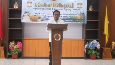 Foto. Pemerintah Kabupaten Kupang Gelar Halal Bihalal, Pj Bupati Ajak Jaga Iklim yang Kondusif Bersama Umat Lainnya.