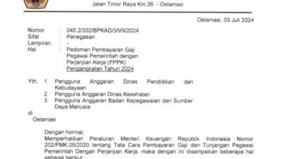 Soal Keterlambatan Gaji PPPK, BPKAD Kabupaten Kupang Surati 3 OPD