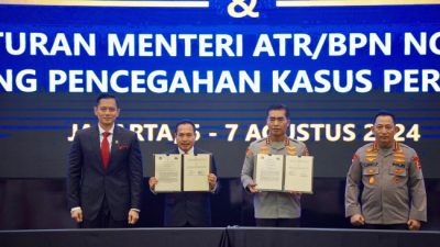 Foto. Cegah Masyarakat Jadi Korban Konflik Pertanahan, Kementerian ATR/BPN dan Polri Jalin Kerja Sama.