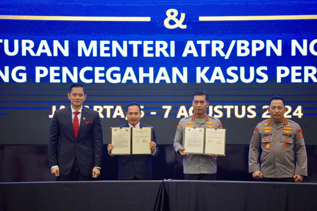 Foto. Cegah Masyarakat Jadi Korban Konflik Pertanahan, Kementerian ATR/BPN dan Polri Jalin Kerja Sama.