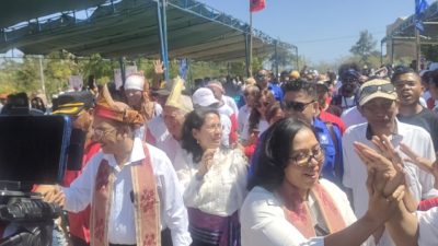 Foto. Teriakan Gass Lanjutkan Bersahutan di Deklarasi Pasangan Jeriko dan Adinda.