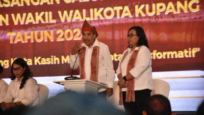 Foto. Sekmen Pemaparan Visi Misi Debat Kandidat, Jeriko Adinda Tegaskan Lanjutkan Perubahan Kota Kupang.
