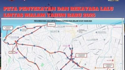 Foto. Simak! Rekayasa Lalu Lintas di Kota Kupang Saat Malam Tahun Baru.