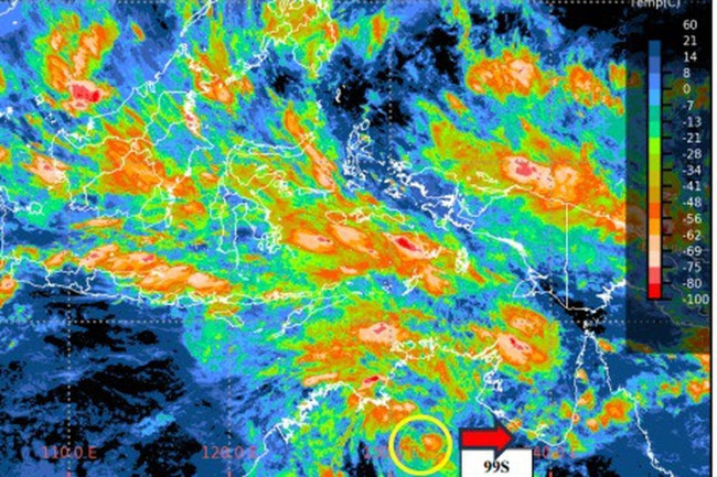 Foto. BMKG Deteksi Bibit Siklon Tropis 99S di Selatan Pulau Bali dan NTT, Ini Dampaknya!.