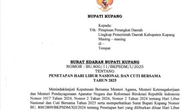 Pemkab Kupang Umumkan Hari Libur Nasional dan Cuti Bersama 2025