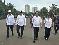 Bupati Kupang dan Wakil Tetap Semangat Jalani Gladi Bersih di Monas Meski Diguyur Hujan