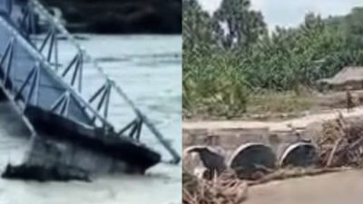 Foto. Diterjang Banjir Badang, 2 Jembatan di Kupang NTT Putus.