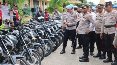 Foto. Hari Pertama Bertugas, Kapolres Kupang Langsung Sidak Kendaraan Dinas.