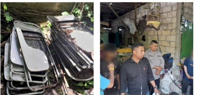 Foto. Tiga Warga Lasiana Dibekuk Polisi Usai Curi ratusan Kursi di Kampus Undana.