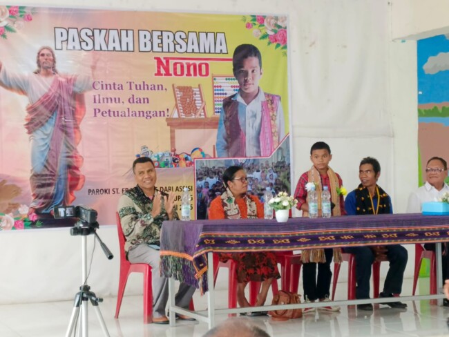 Bocah Jenius NTT, Nono, Meriahkan Paskah Anak Sekami di Paroki Kolhua Kupang.